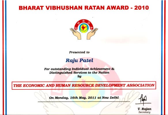 Bharat Vibhushan Ratna certificate