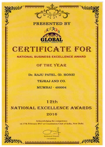 National Excellence Award 2016
