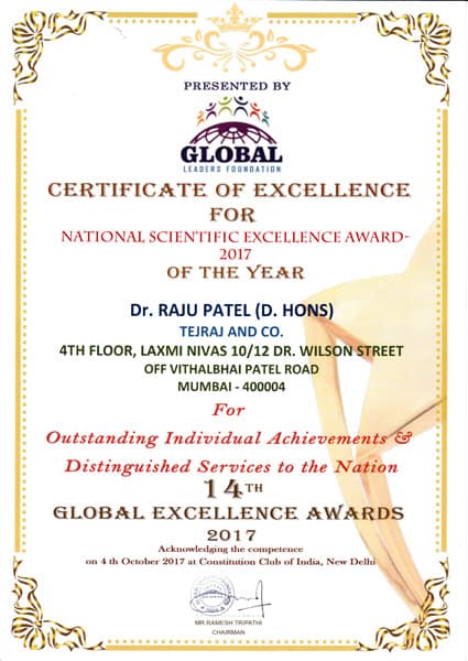 National Scientific Excellence Award 2017