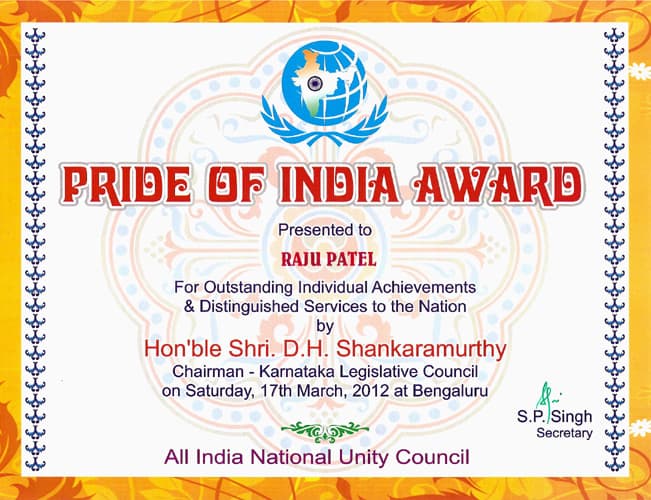 Pride of India Award