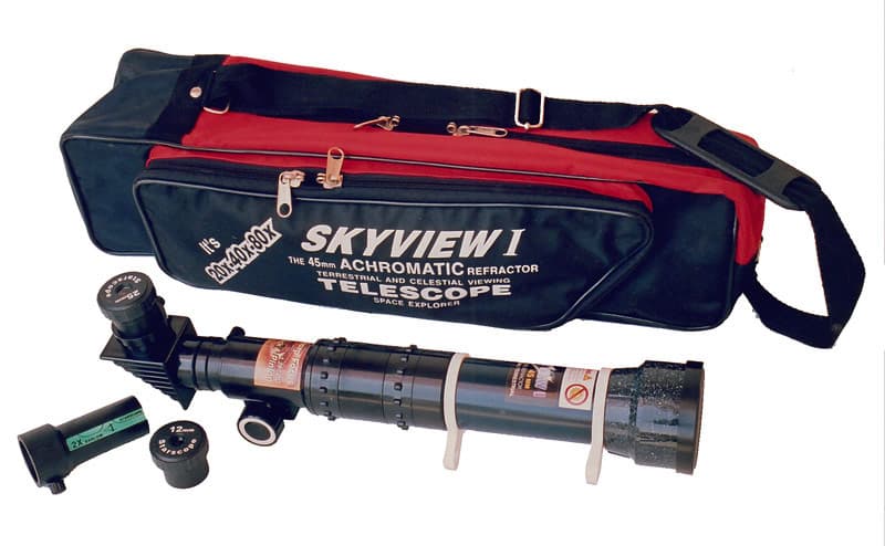Skyview I (Black) 50mm Refractor Telescope with Case
