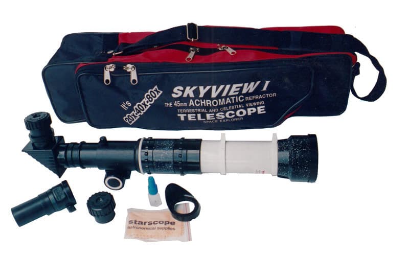 Skyview I (White) 50mm Refractor Telescope with Case