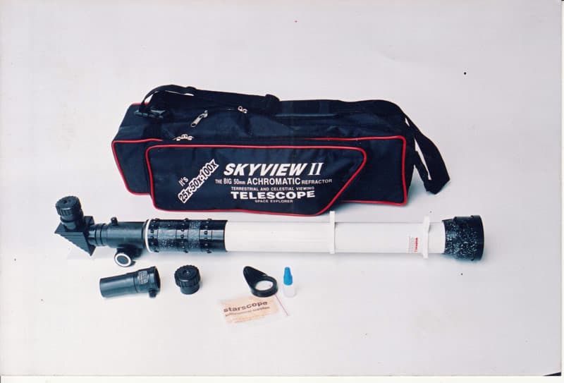 Skyview II (White) 50mm Refractor Telescope with Case